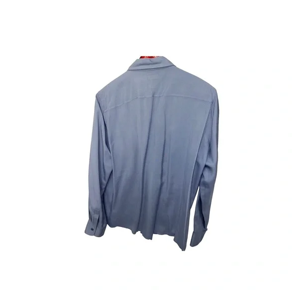 J. Crew Size XL Women’s Pure Silk Blue Blouse Shirt In Perfect Condition - Picture 2 of 4